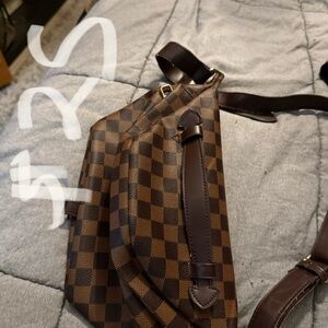 Checkered Brown Men's Bag